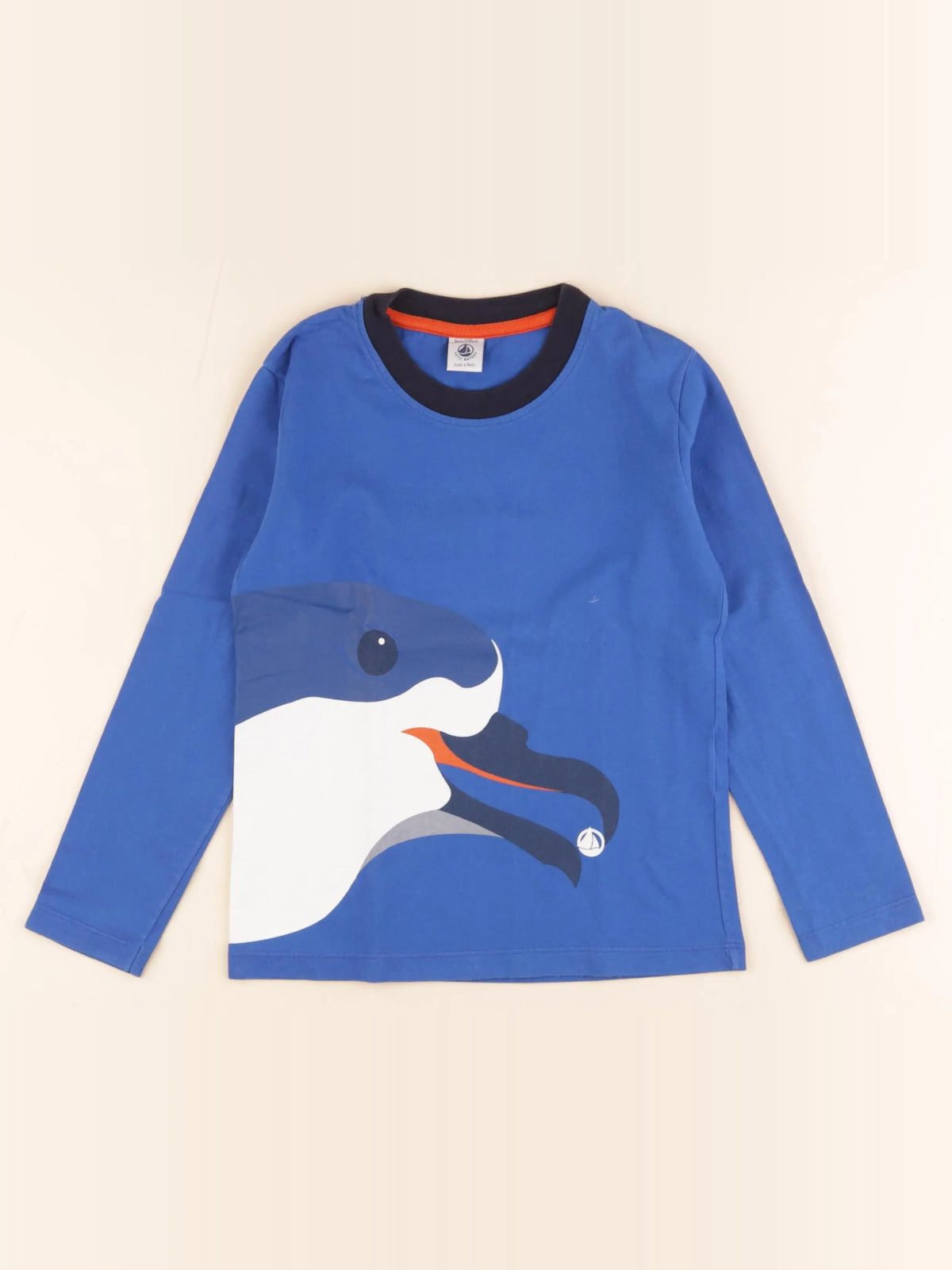 Petit Bateau - tee-shirt bleu - 8 ans
