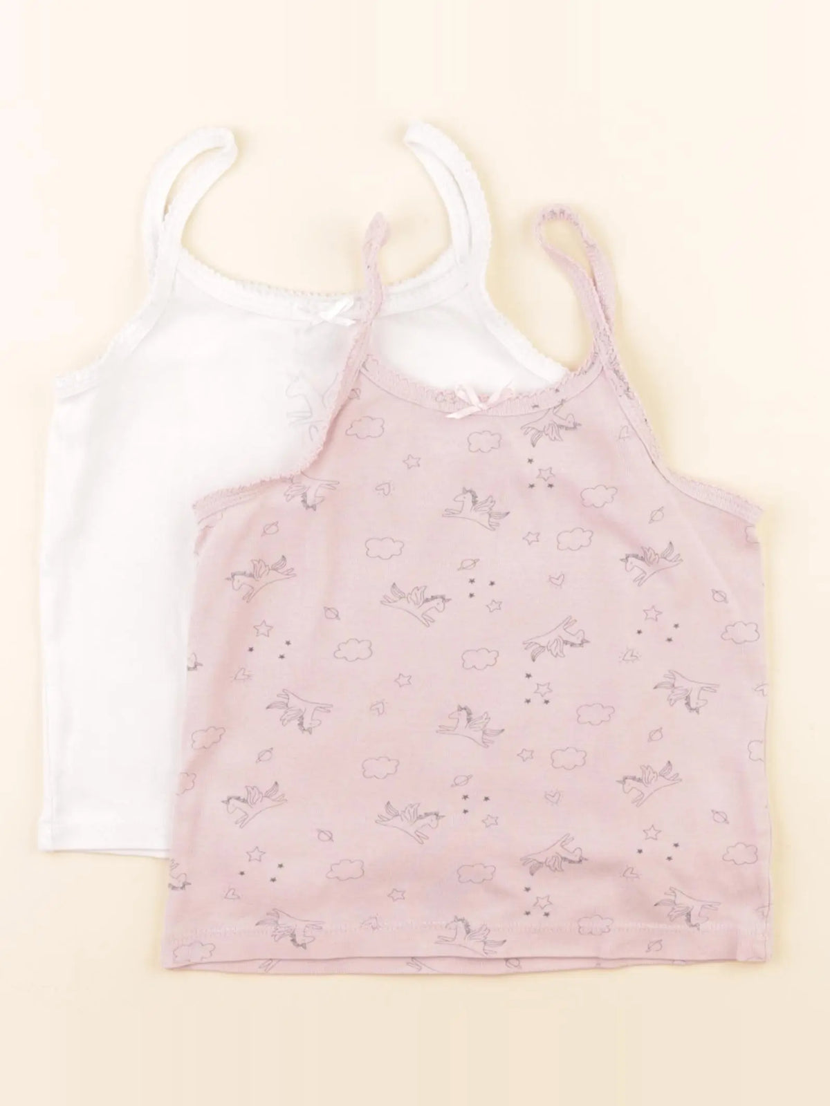 La Redoute - lot de 2 maillots de corps blanc, rose - 6 ans