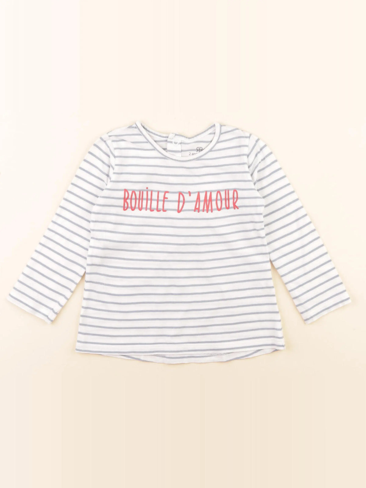La Redoute - tee-shirt bleu, blanc - 2 ans