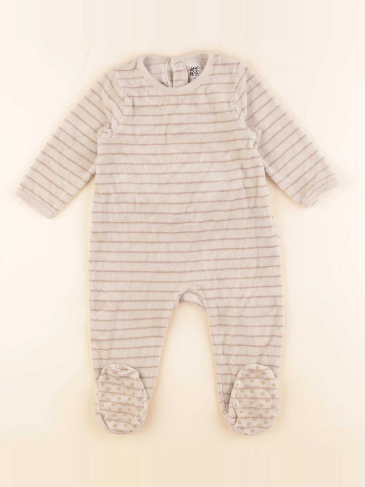La Redoute - pyjama velours beige - 12 mois