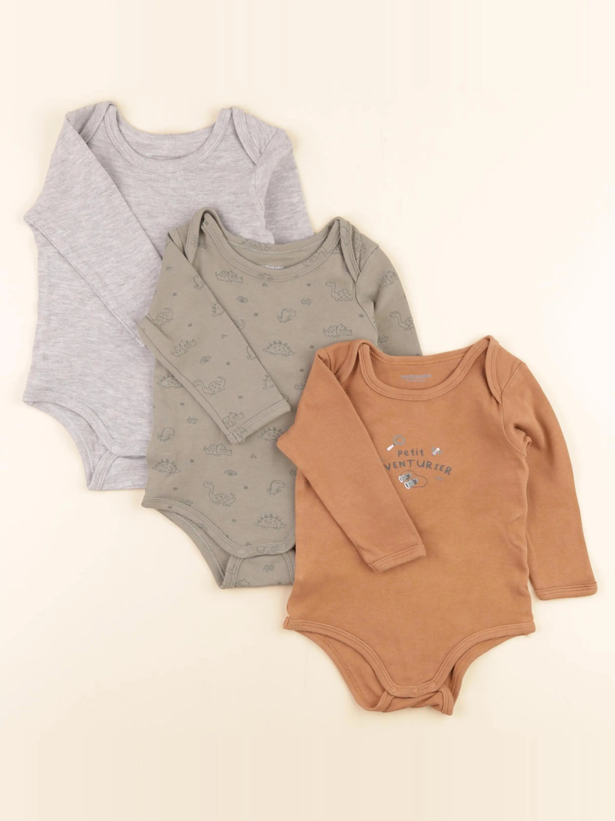 Vertbaudet - lot de 3 bodies en coton multicolore - 24 mois
