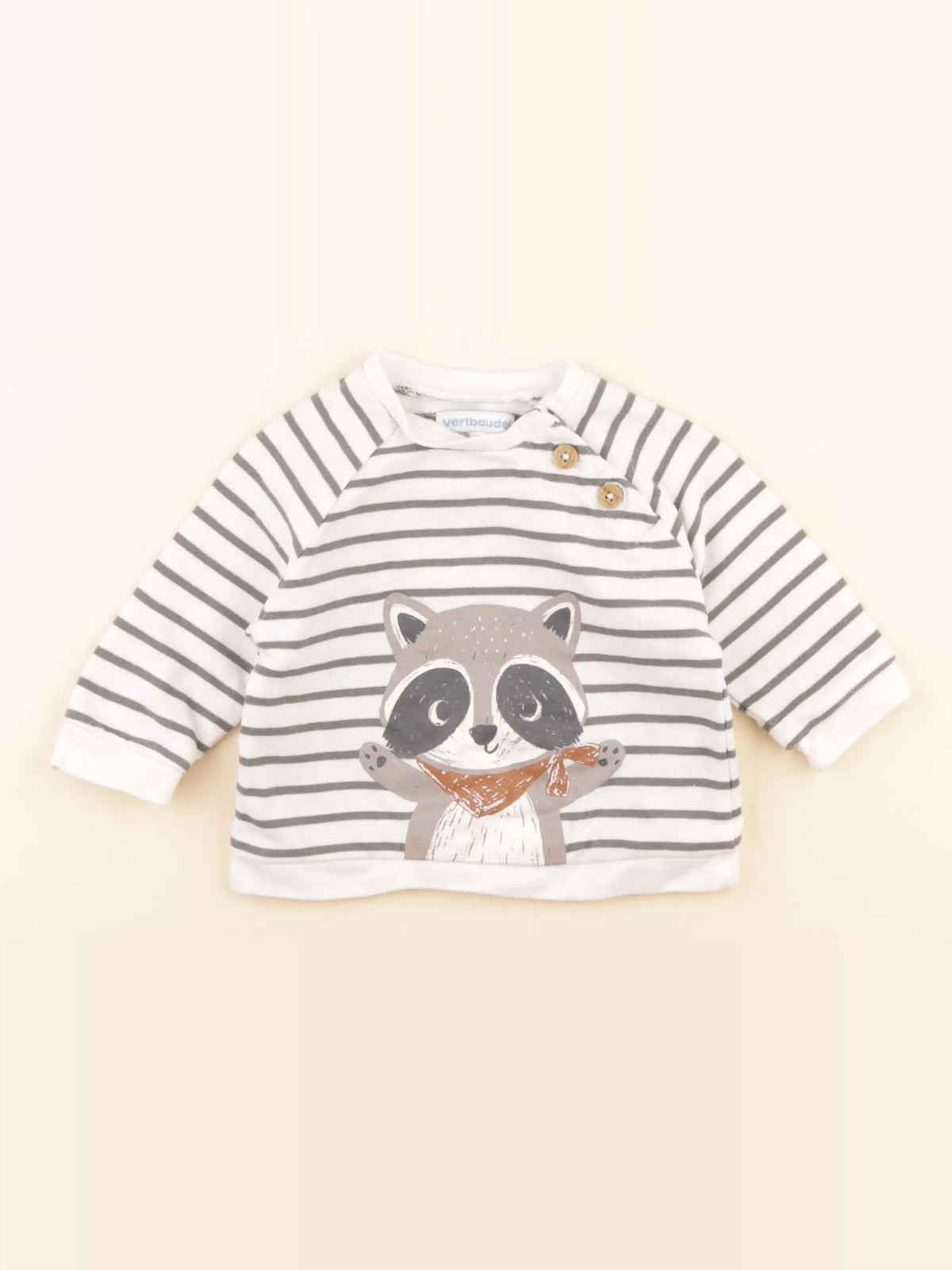 Vertbaudet - sweat blanc - 6 mois