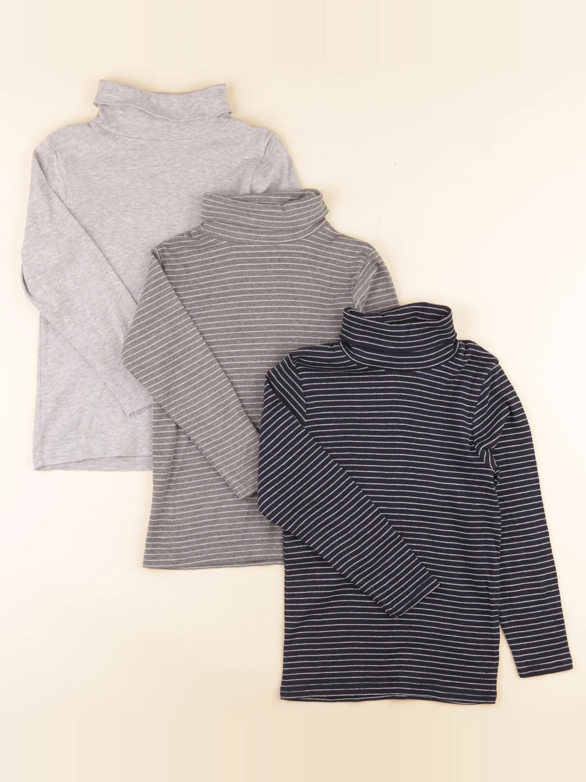 Vertbaudet - lot de 3 sous-pulls bleu, gris - 8 ans