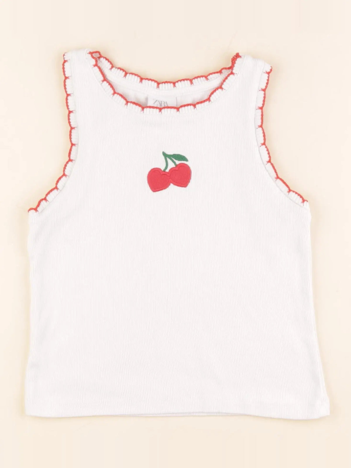 Zara - débardeur blanc, rouge - 11/12 ans