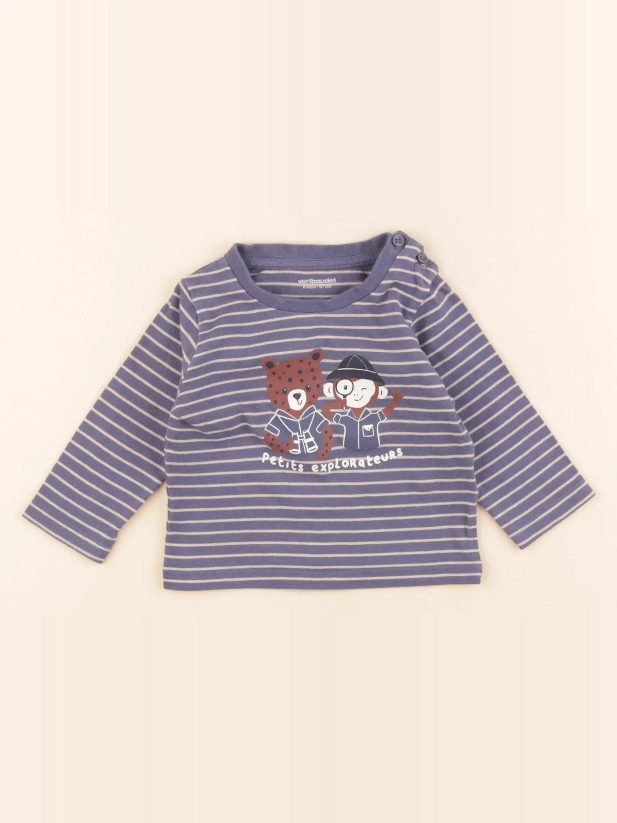 Vertbaudet - tee-shirt bleu - 6 mois
