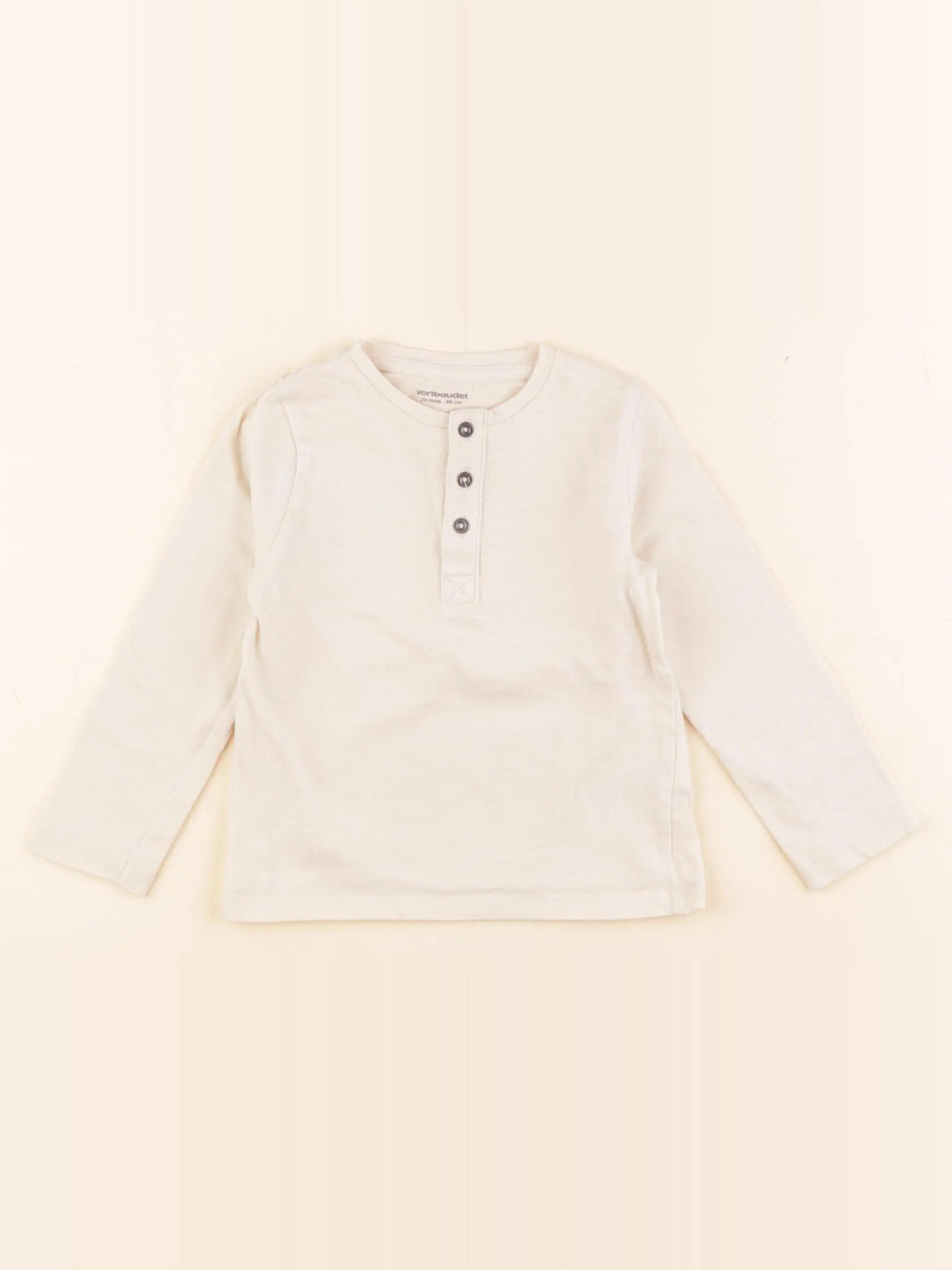 Vertbaudet - tee-shirt beige - 24 mois