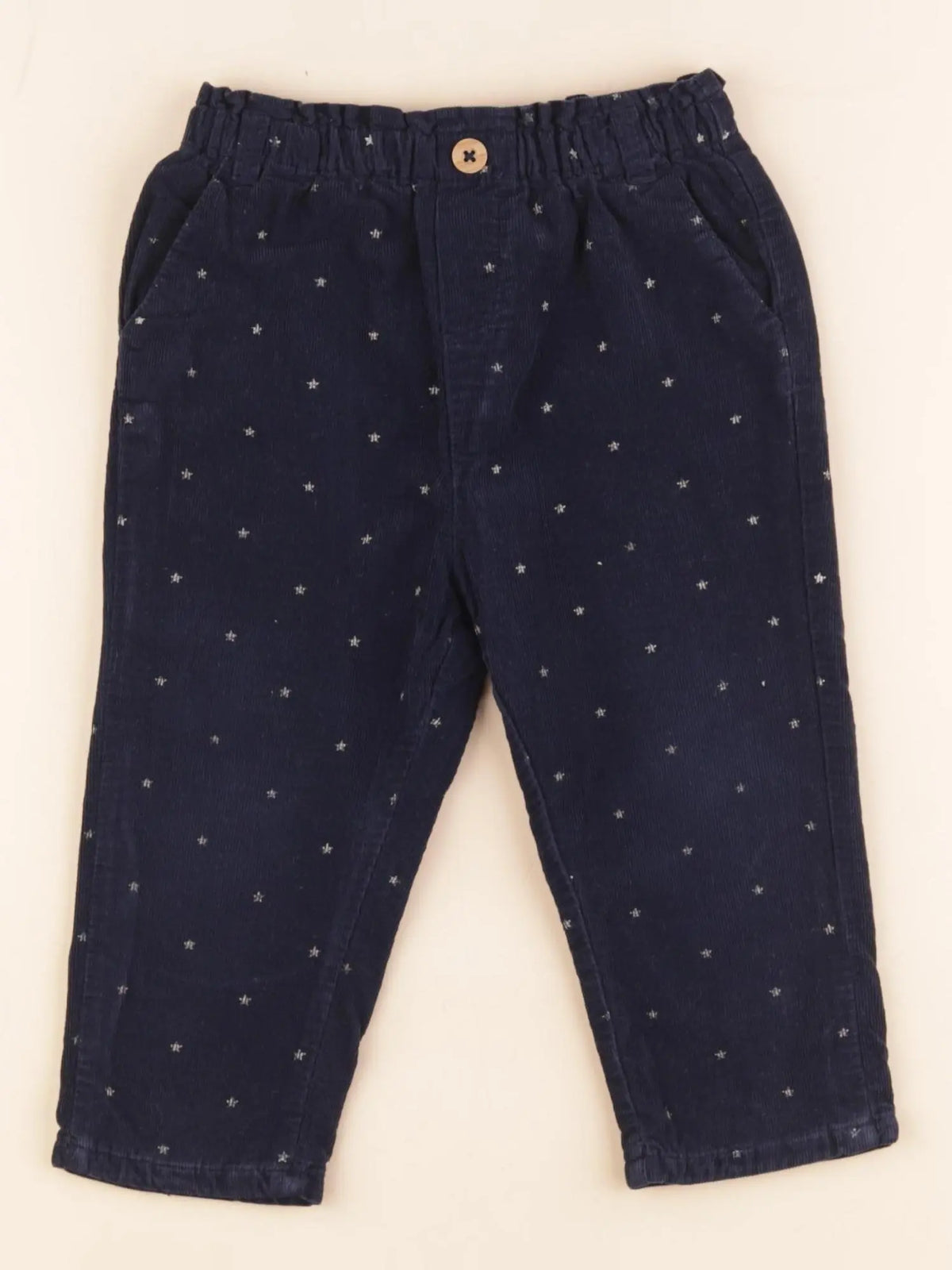 Vertbaudet - pantalon doublé bleu - 2 ans