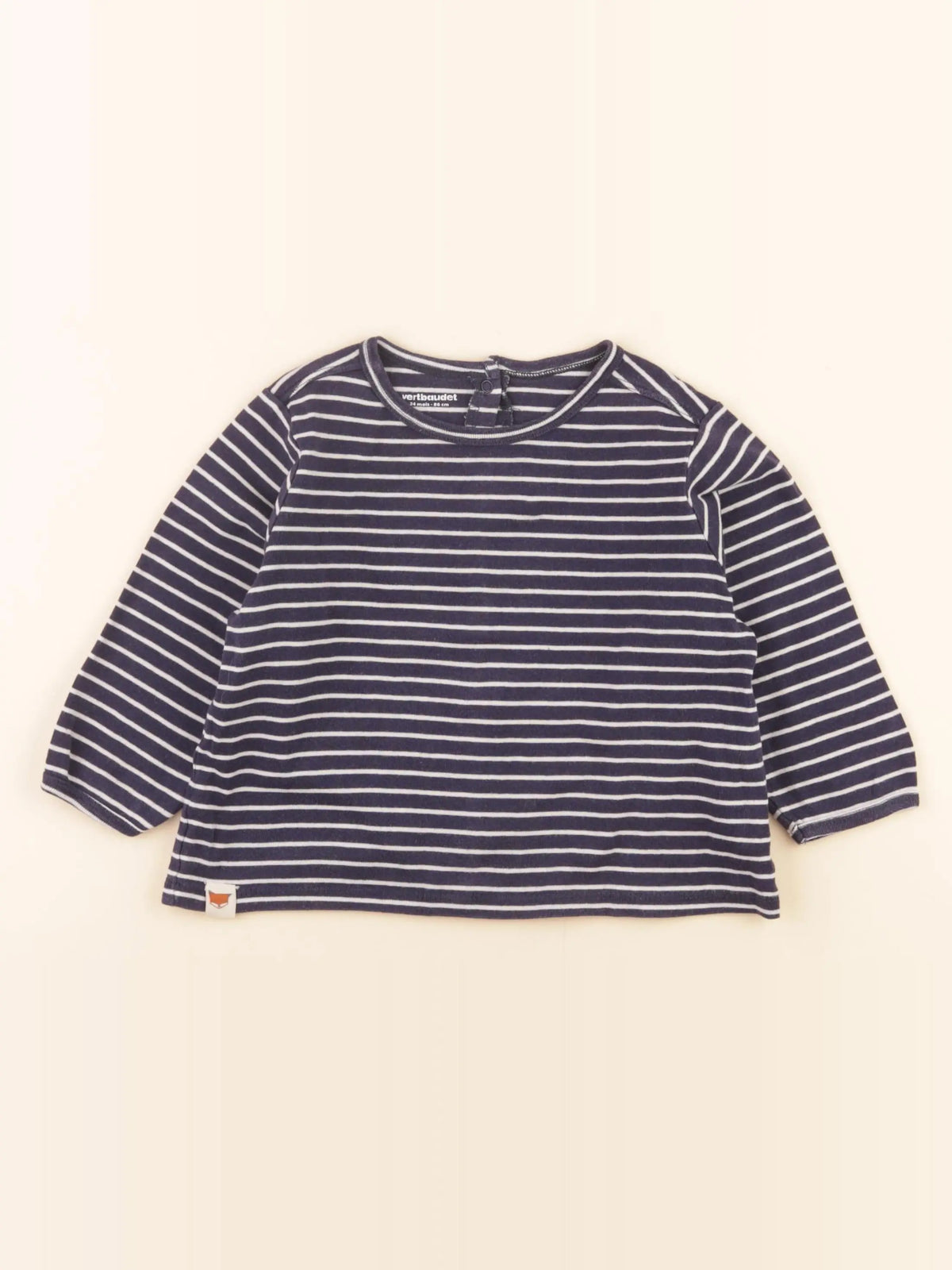 Vertbaudet - tee-shirt bleu, blanc - 24 mois