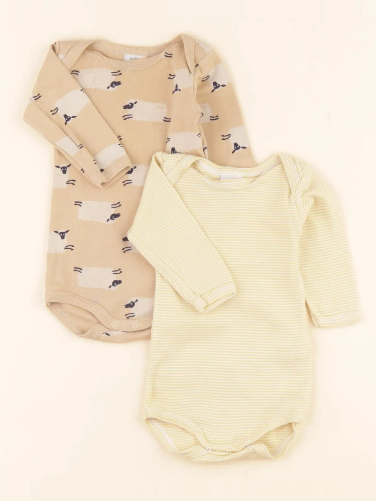 Petit Bateau - body beige, jaune - 3 mois