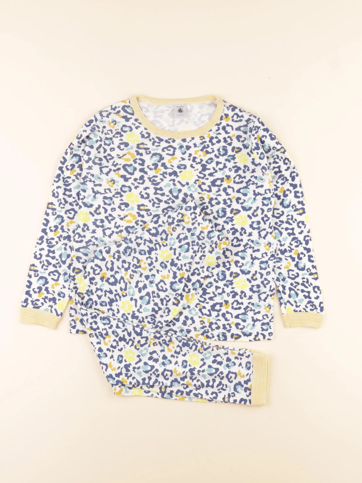 Petit Bateau - pyjama coton bleu - 8 ans