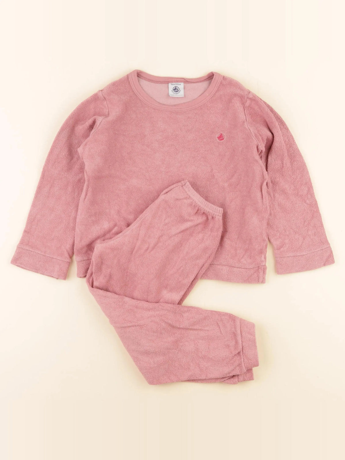 Petit Bateau - pyjama velours rose - 5 ans