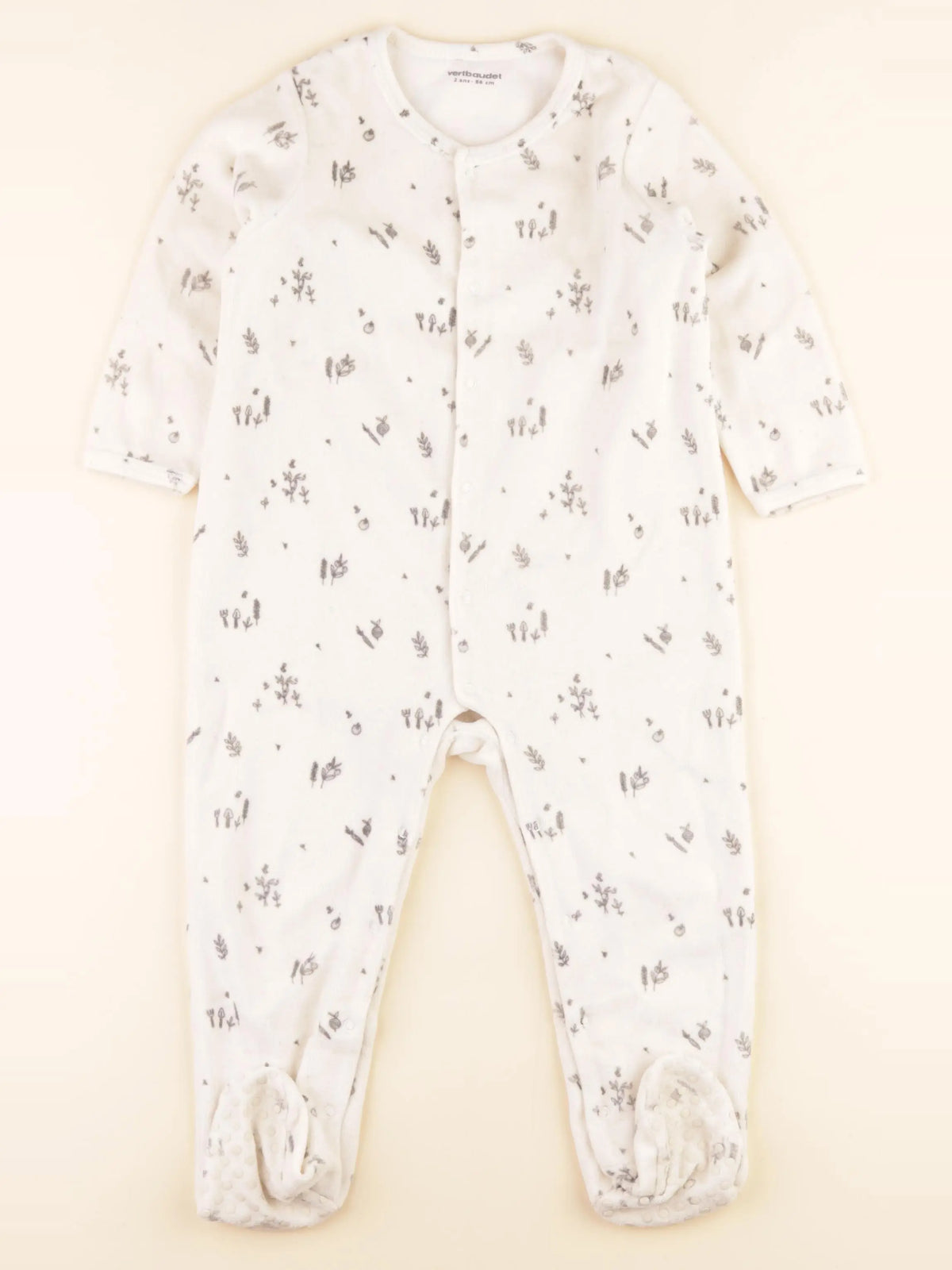 Vertbaudet - pyjama velours beige - 2 ans