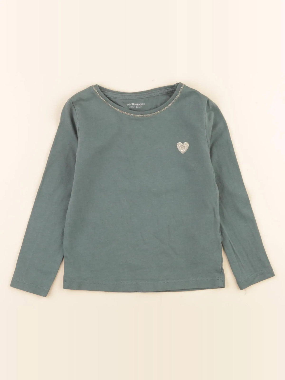Vertbaudet - tee-shirt vert - 2 ans