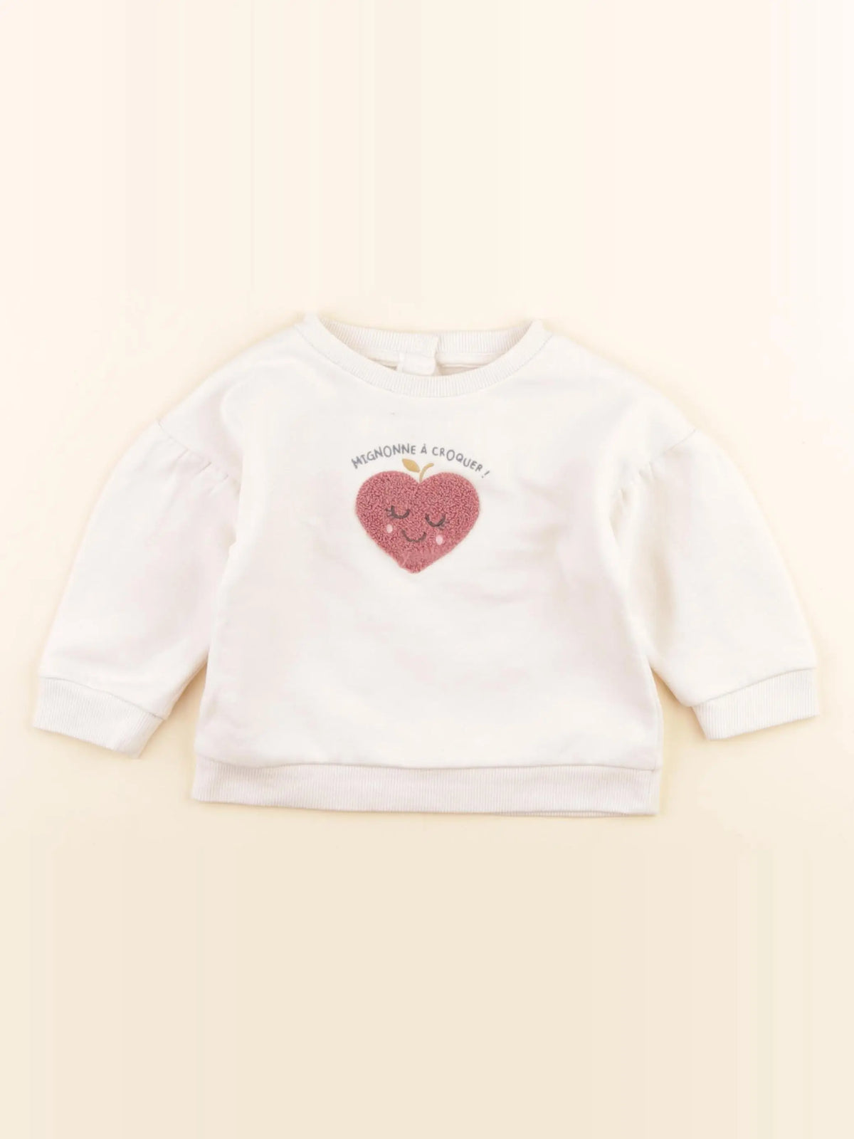 Vertbaudet - sweat blanc - 12 mois