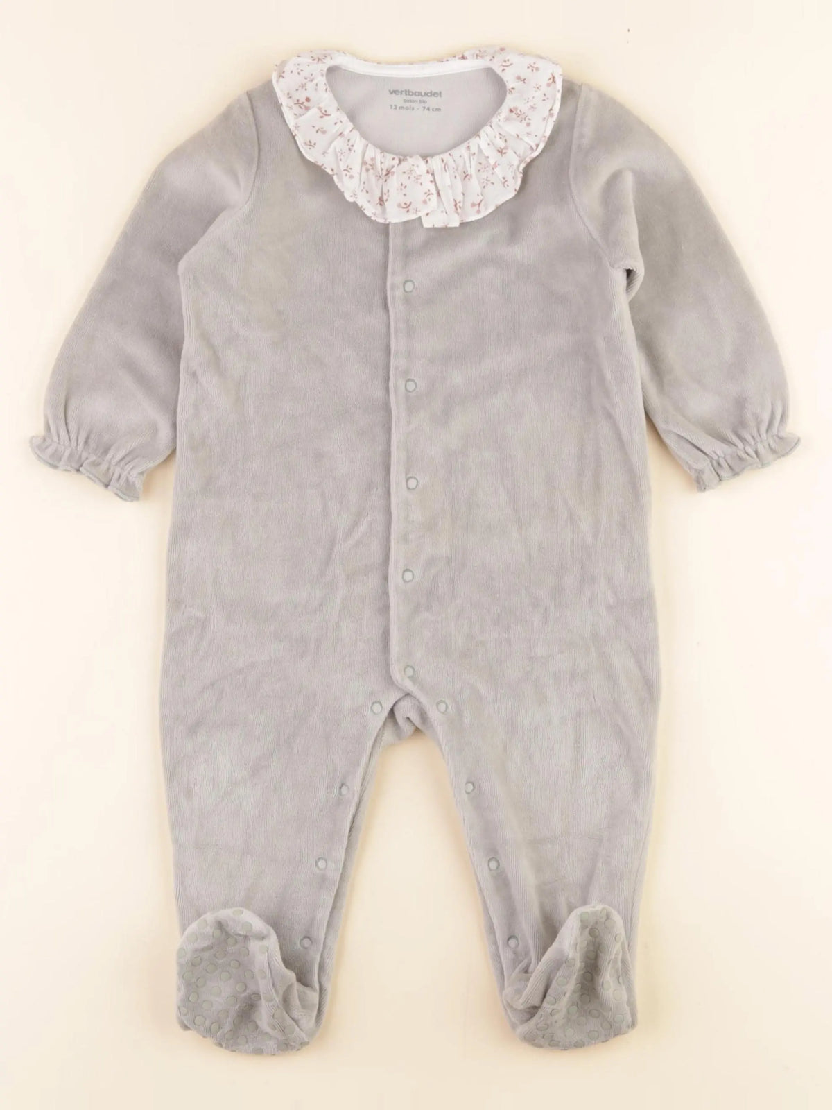 Vertbaudet - pyjama velours vert - 12 mois