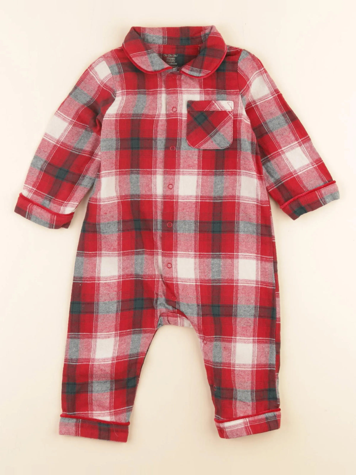 Vertbaudet - pyjama coton rouge - 12 mois