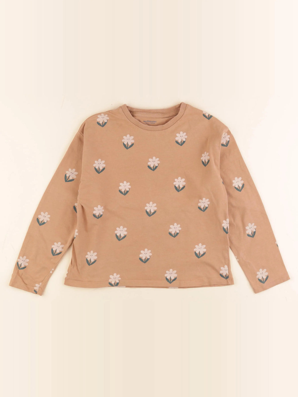 Vertbaudet - tee-shirt marron - 8 ans