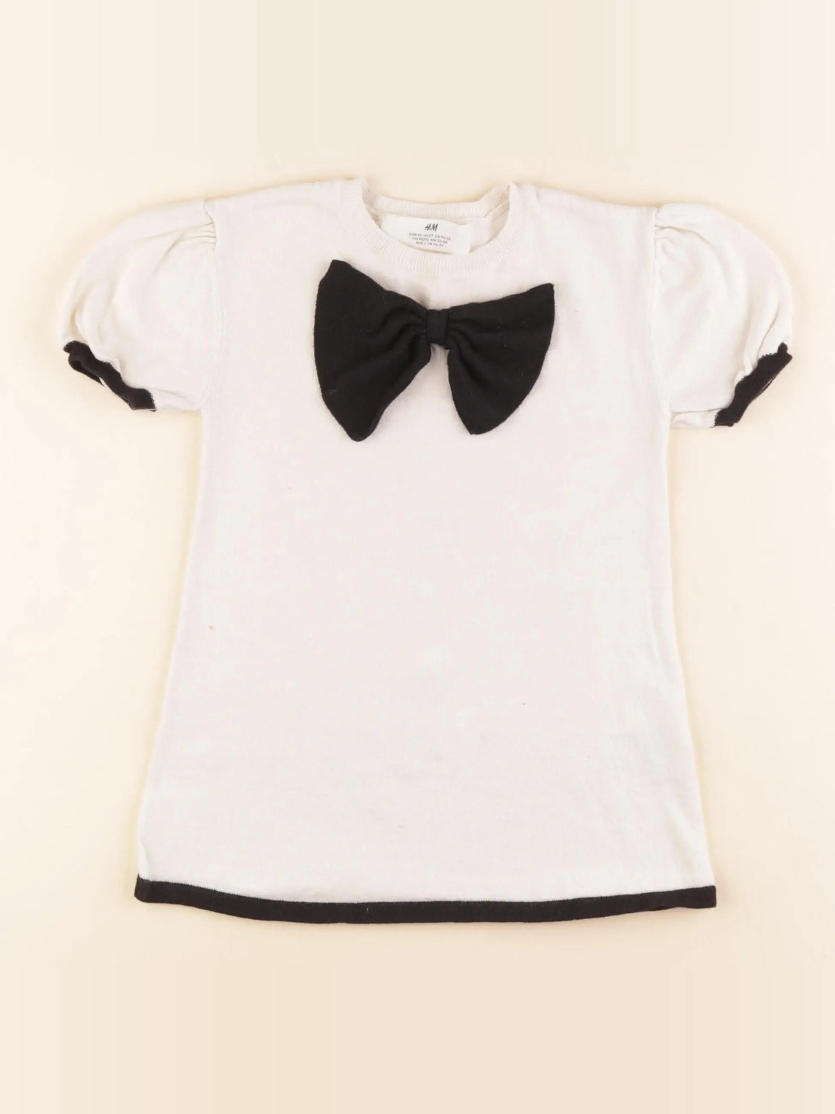 H&M - robe blanc, noir - 1 an à 2 ans