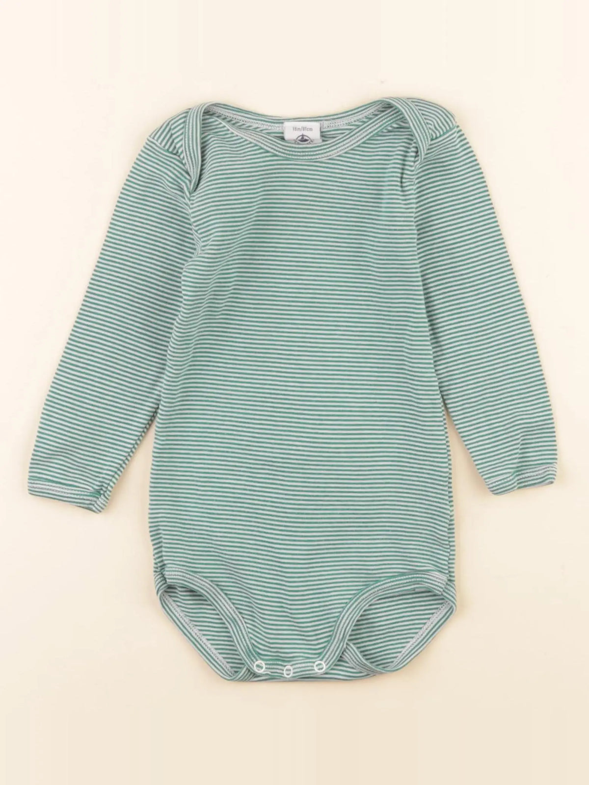 Petit Bateau - body vert - 18 mois
