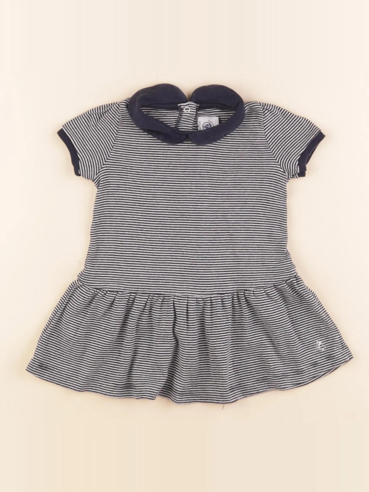 Petit Bateau - robe bleu - 12 mois