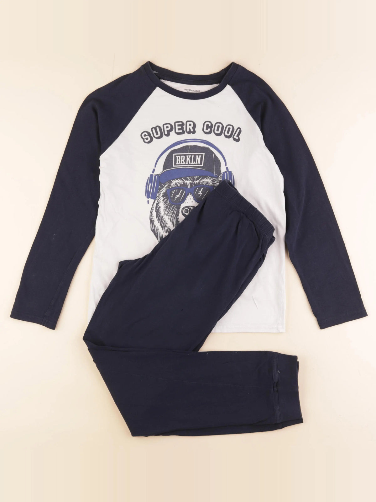 Vertbaudet - pyjama coton bleu - 12 ans