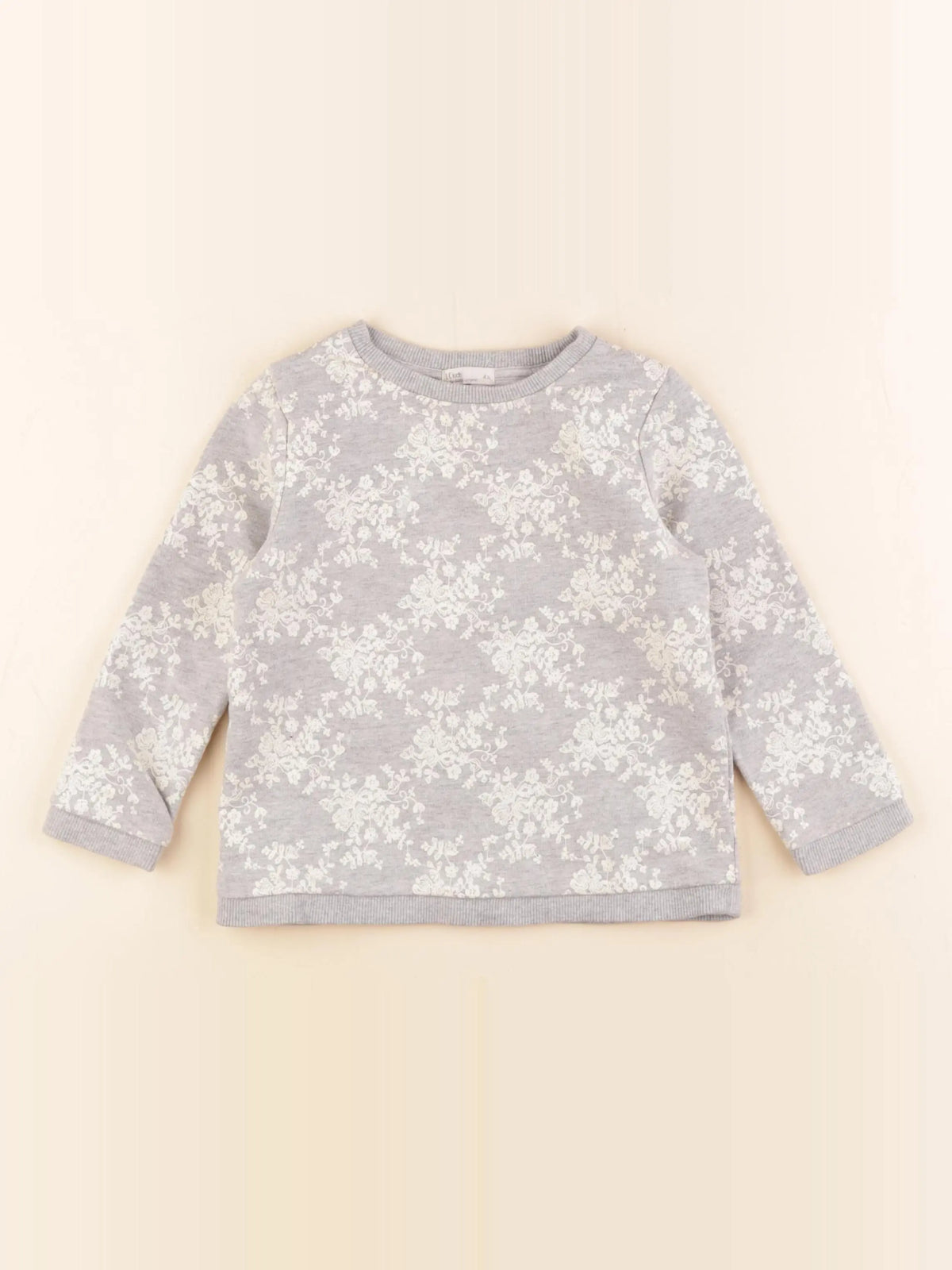Little Cigogne - sweat gris - 4 ans