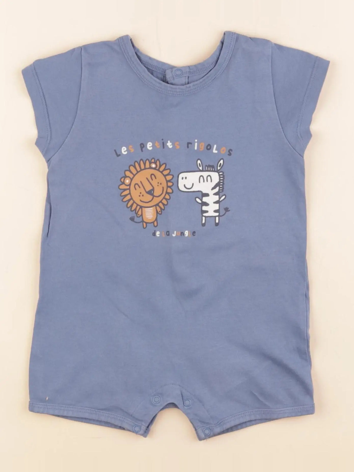Vertbaudet - pyjama coton bleu - 12 mois