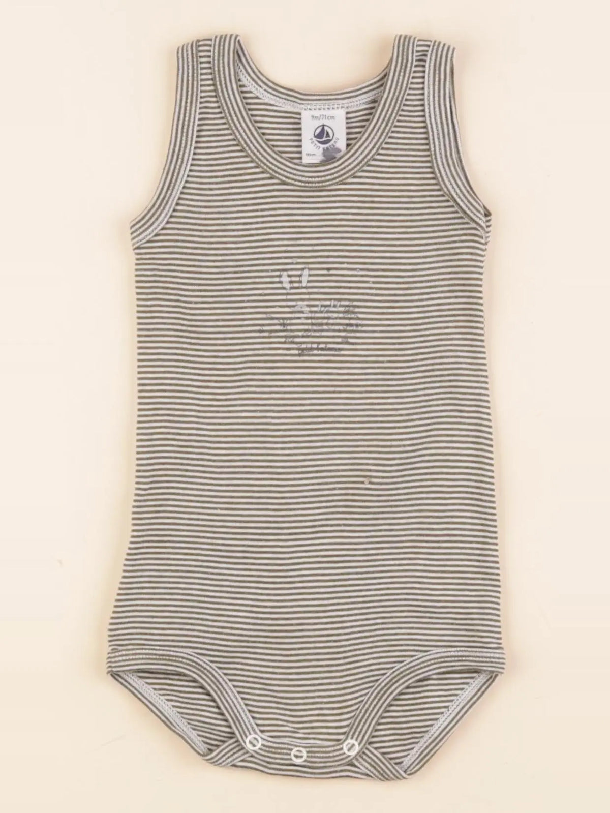 Petit Bateau - body vert - 9 mois