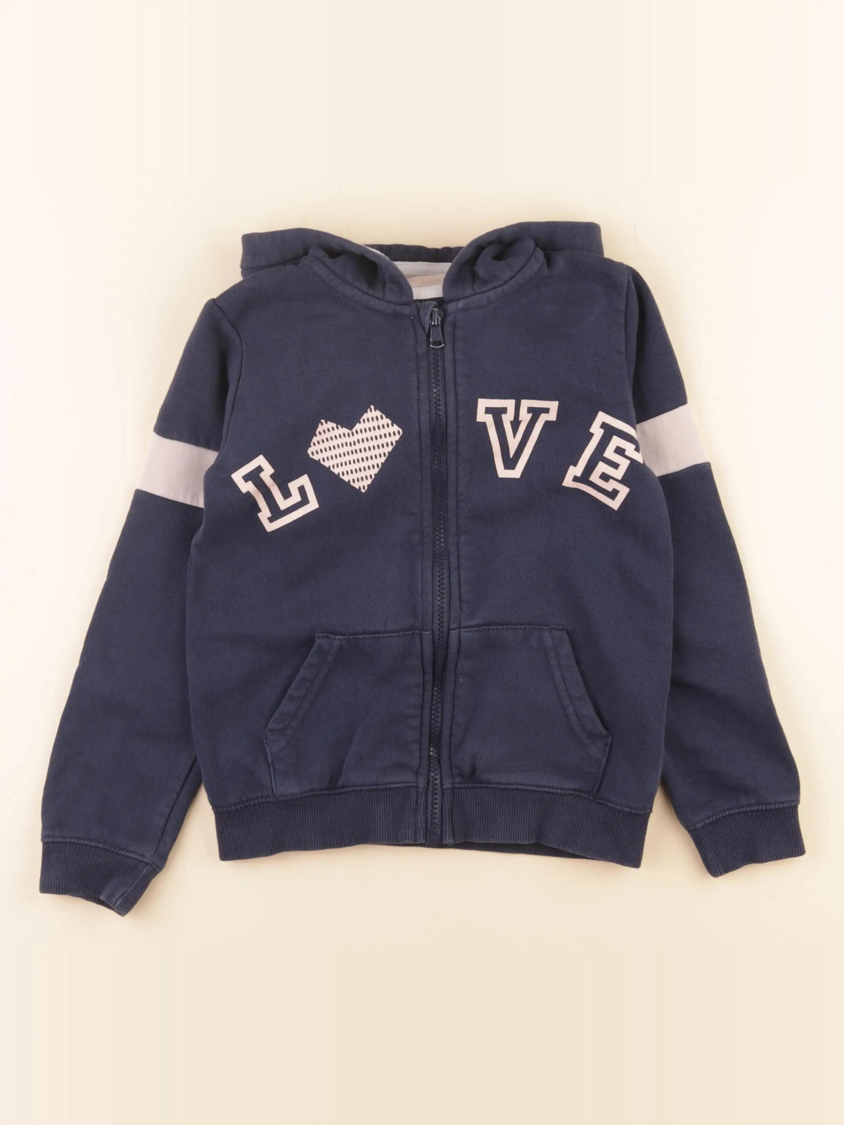 Vertbaudet - sweat bleu, rose - 8 ans
