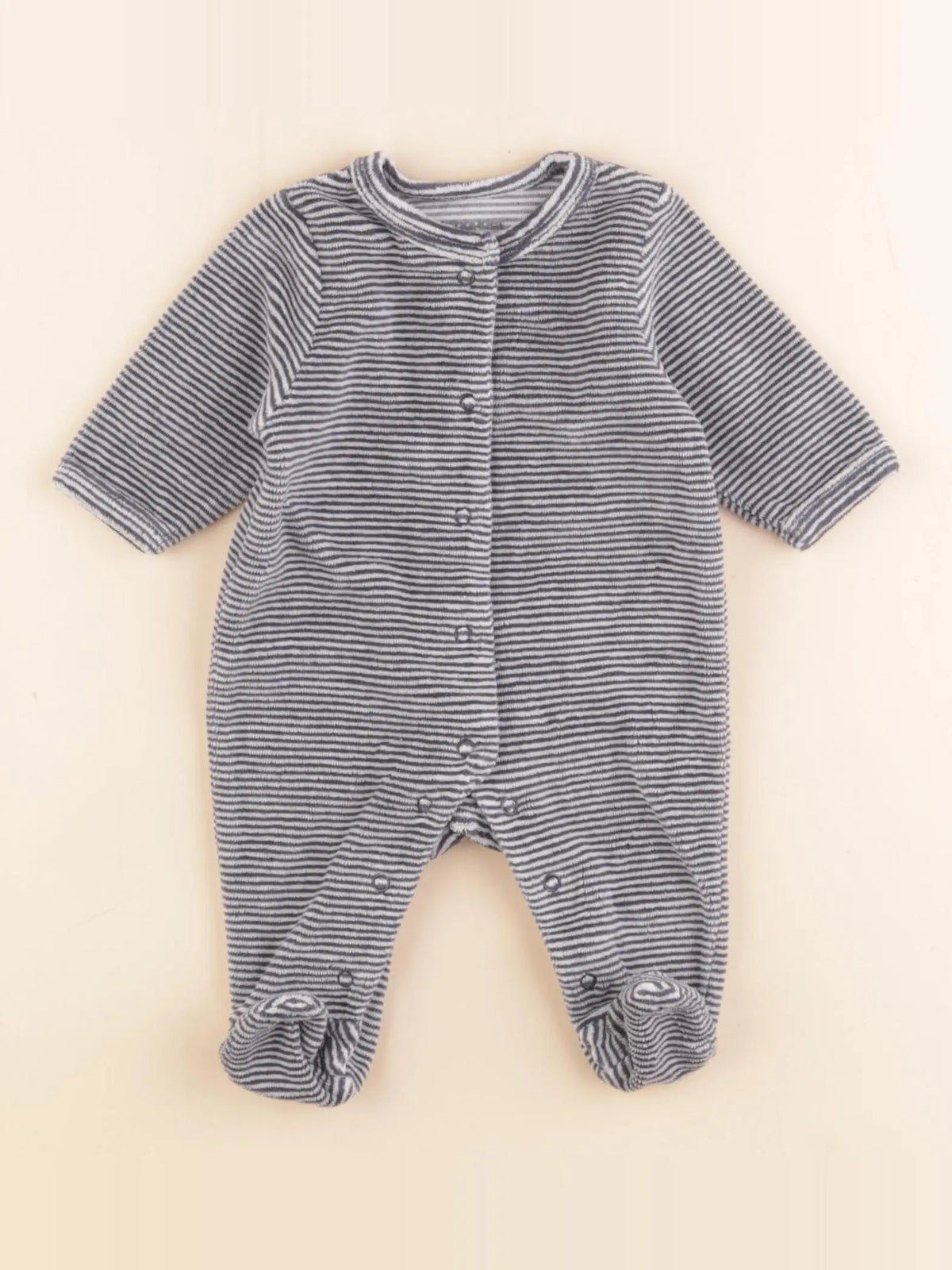 Vertbaudet - pyjama velours bleu - 1 mois