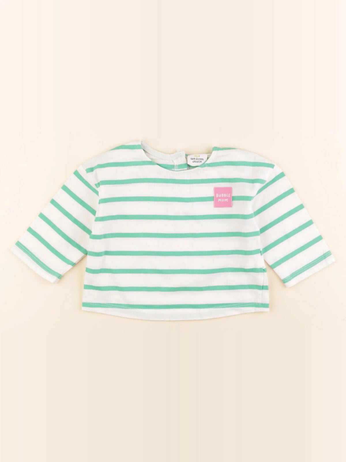 Tape à l'oeil - tee-shirt blanc, vert - 6 mois