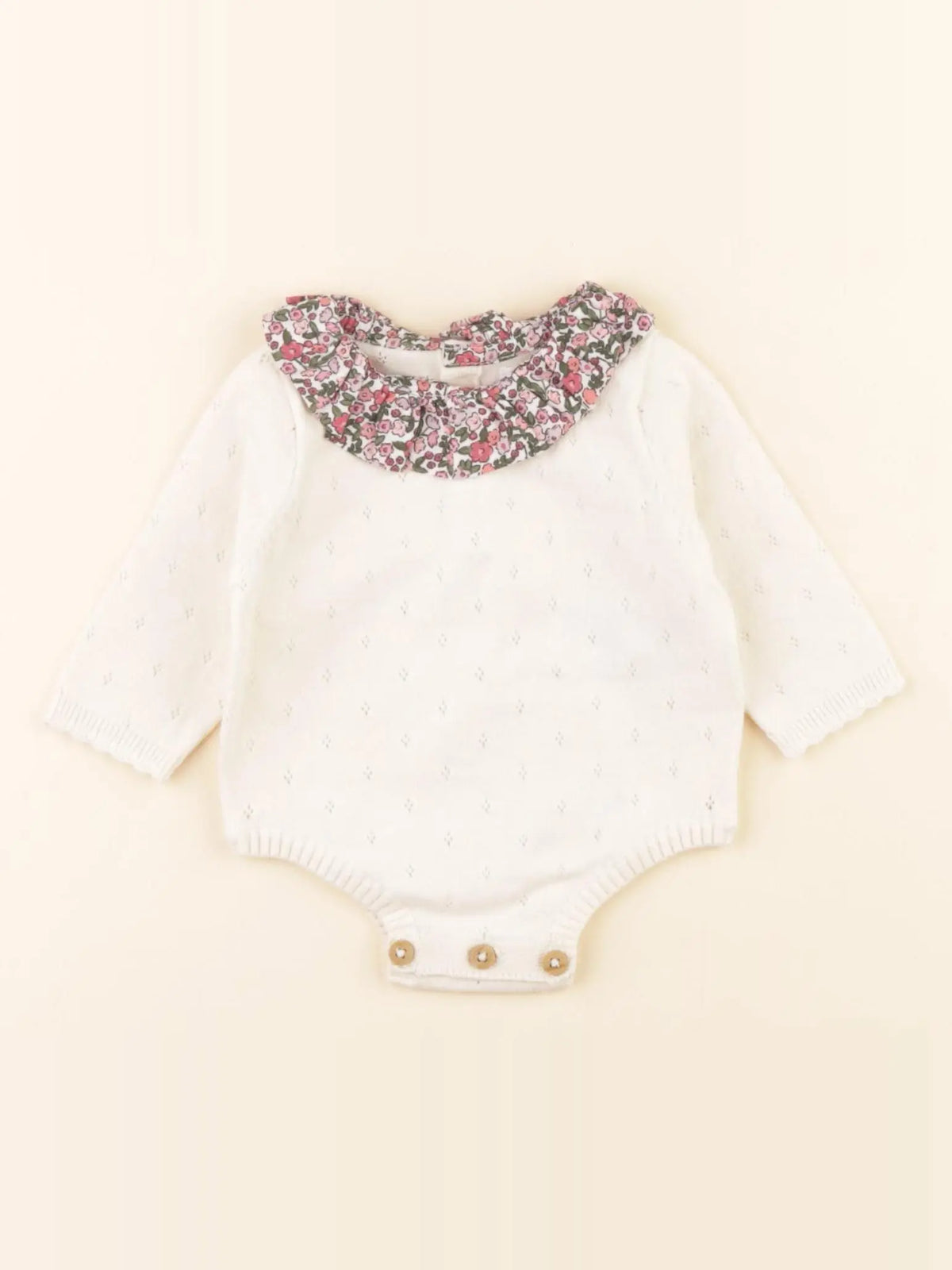 Vertbaudet - combinaison beige - 1 mois