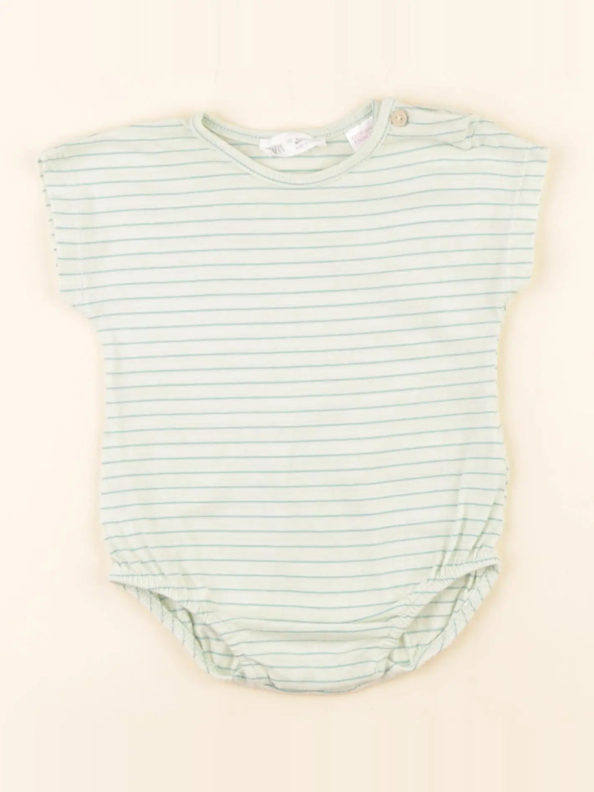 Zara - body tee-shirt vert - 3/6 mois