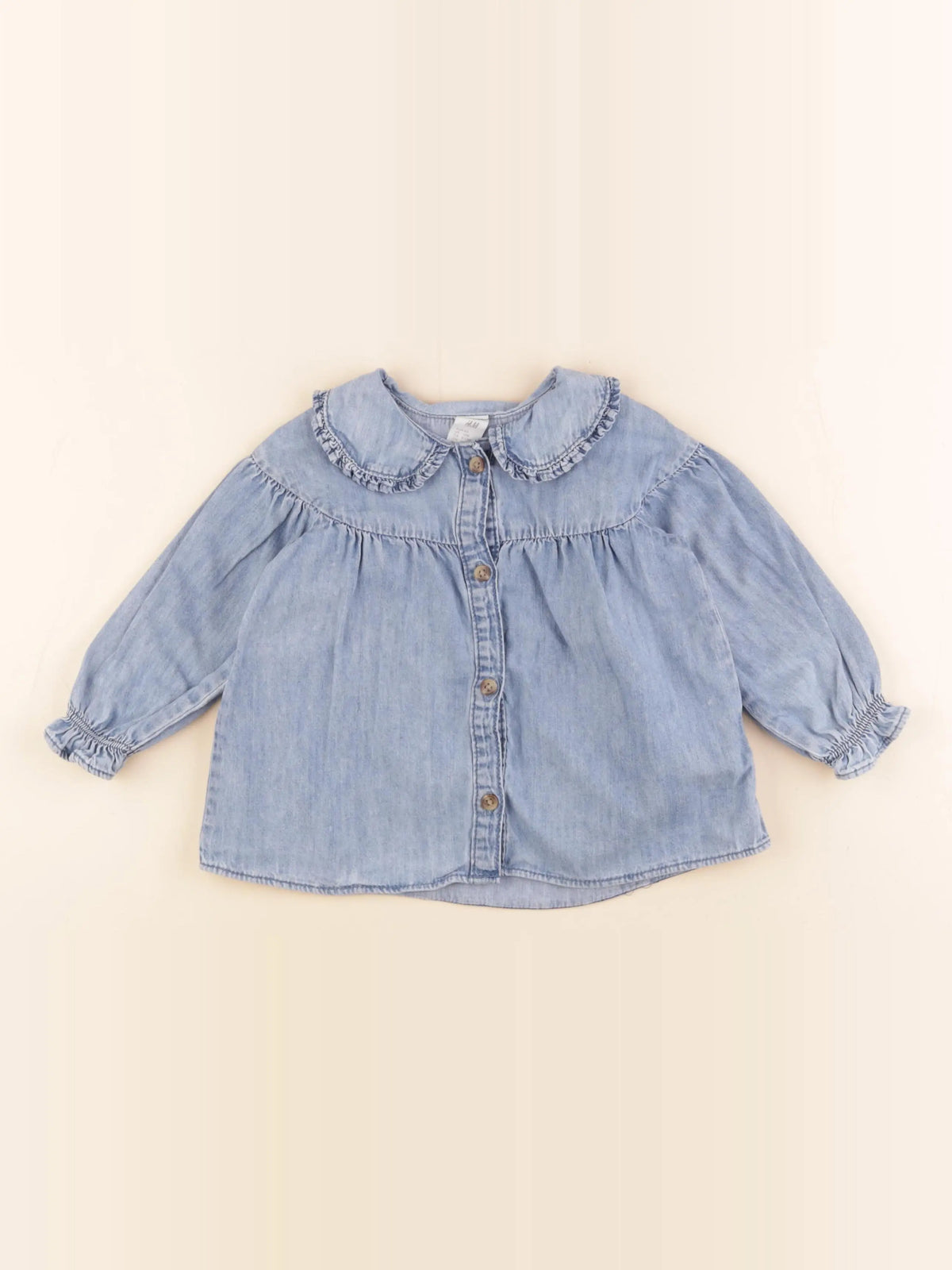 H&M - blouse bleu - 9/12 mois