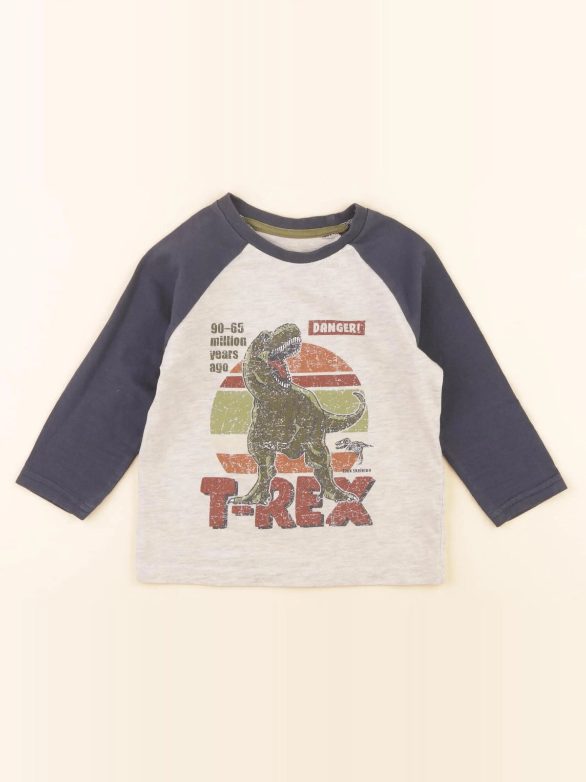 Vertbaudet - tee-shirt beige, bleu - 2 ans
