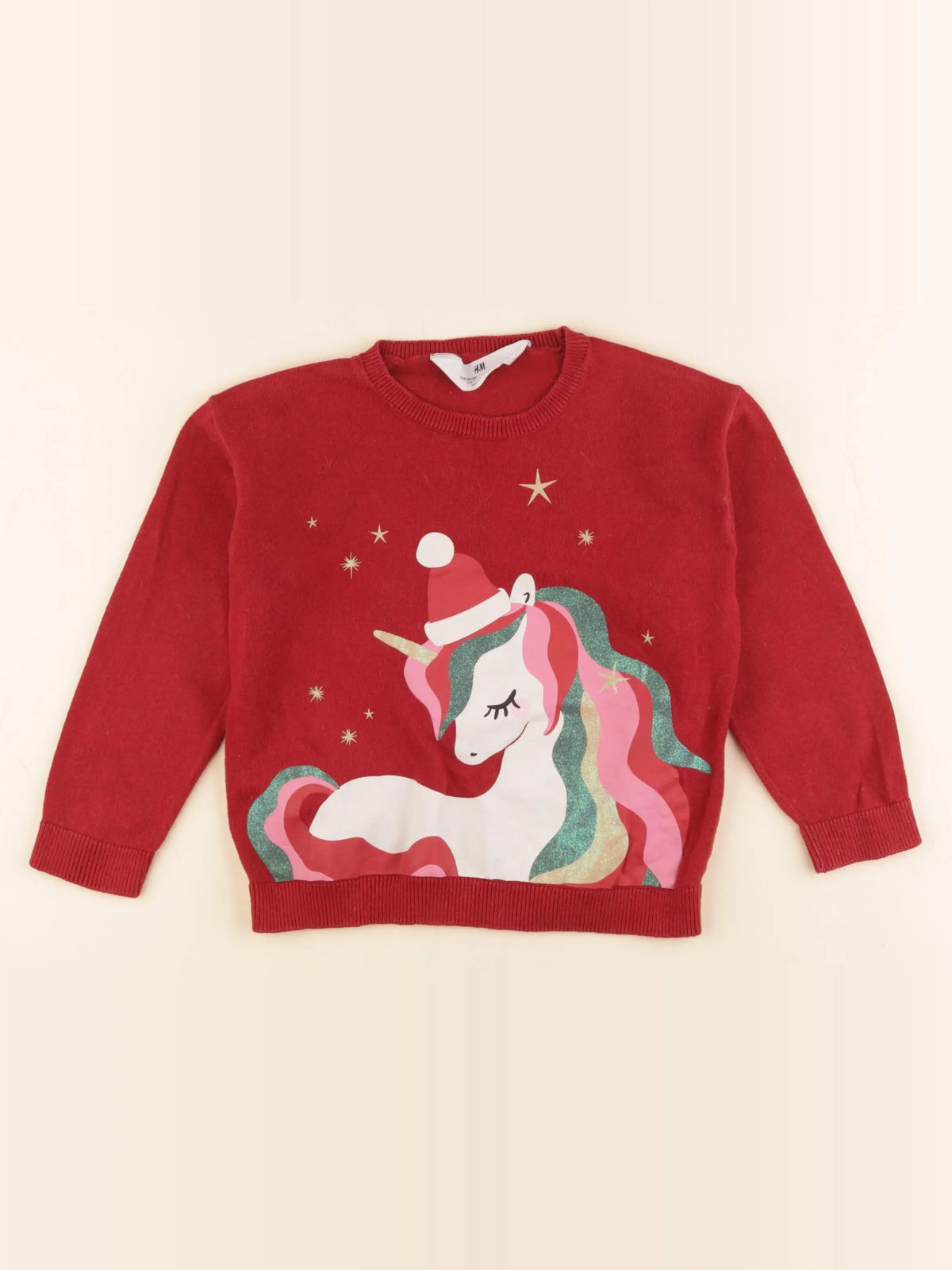 H&M - pull rouge - 3/4 ans