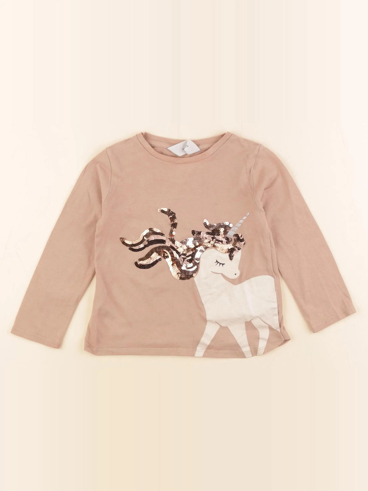 H&M - tee-shirt marron - 3/4 ans