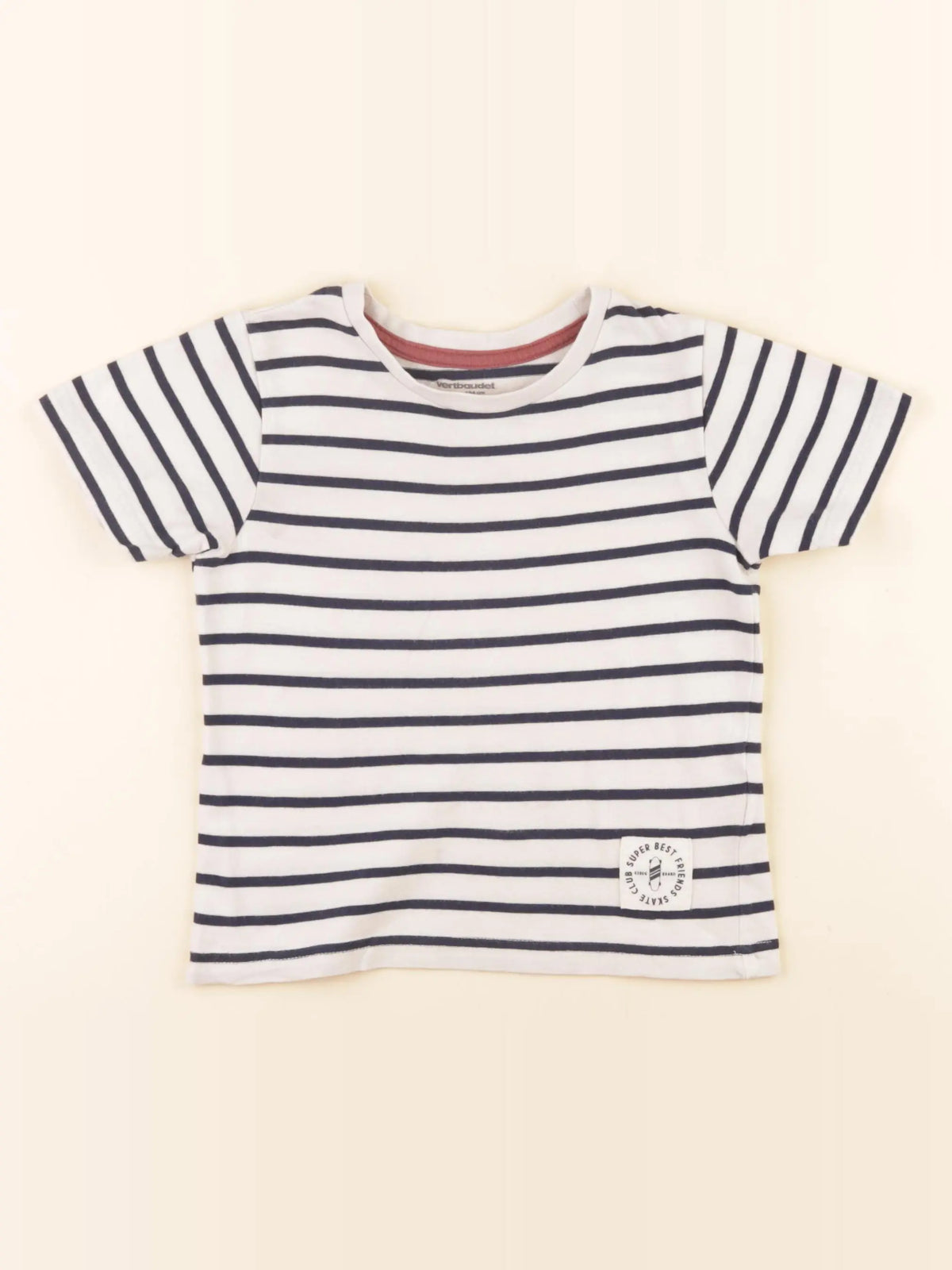 Vertbaudet - tee-shirt beige, bleu - 4 ans