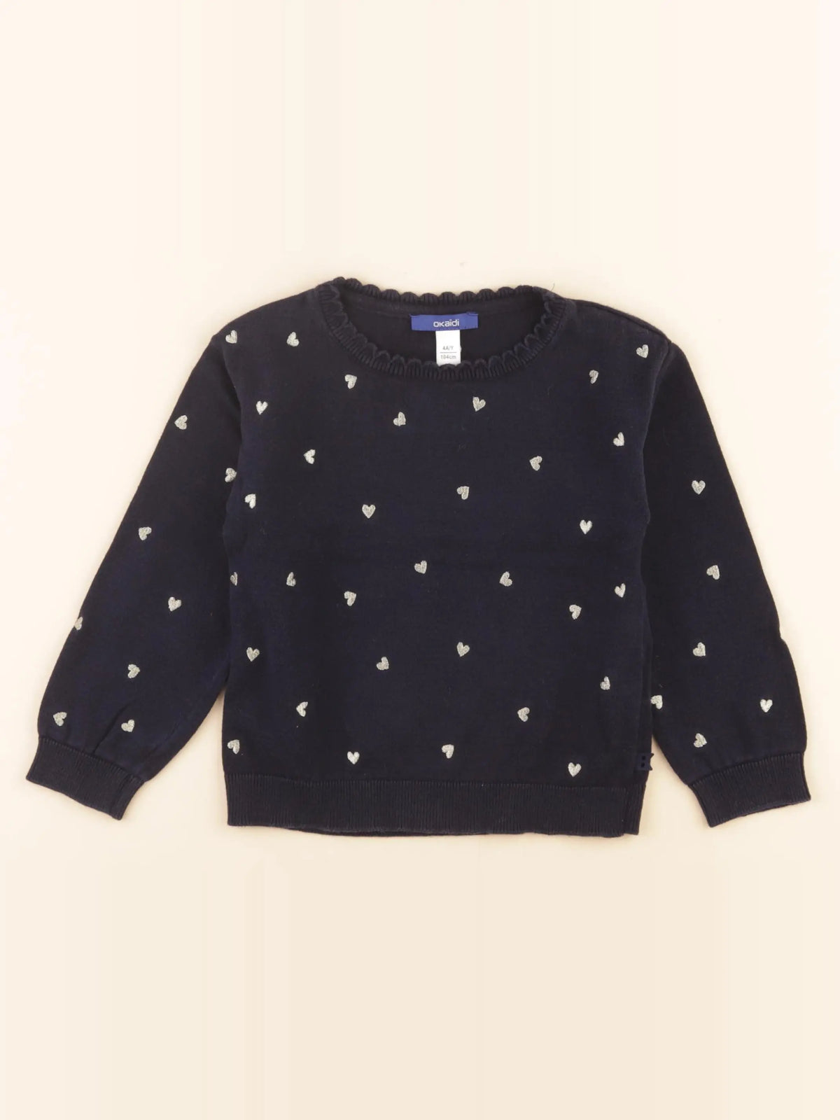 Okaidi - pull bleu, or - 4 ans