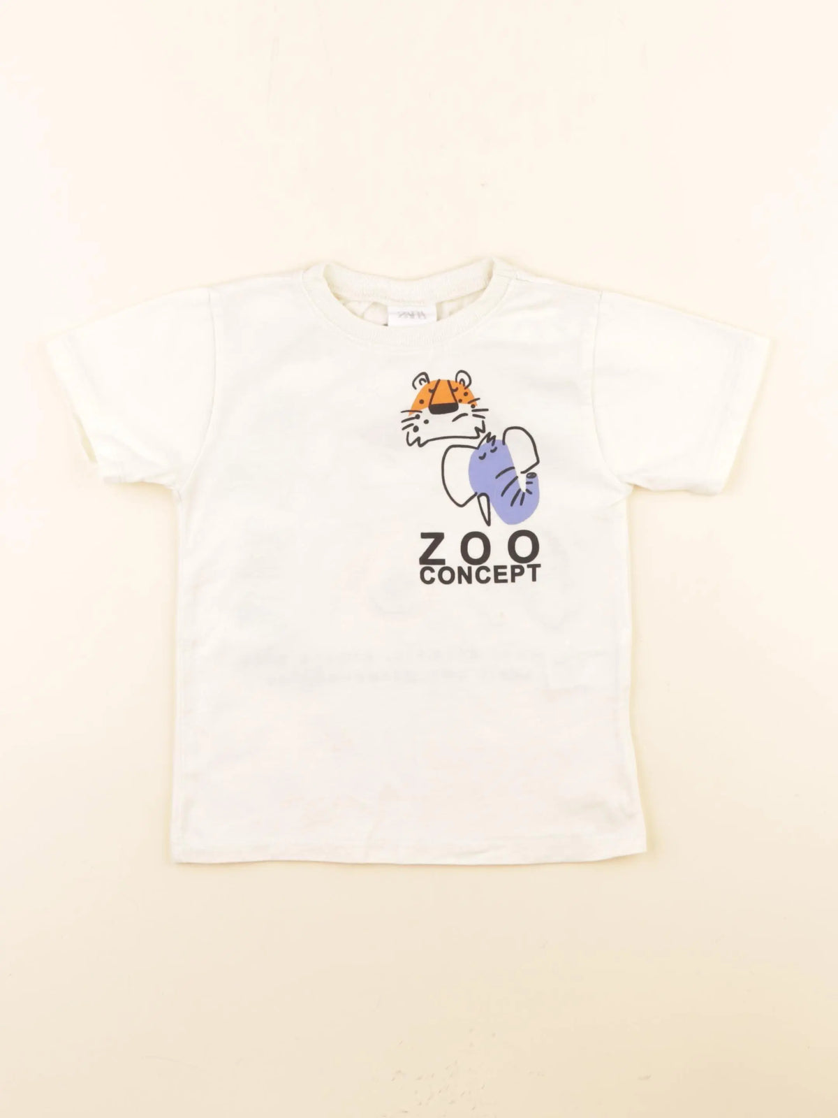 Zara - tee-shirt imprimé au dos beige - 2/3 ans
