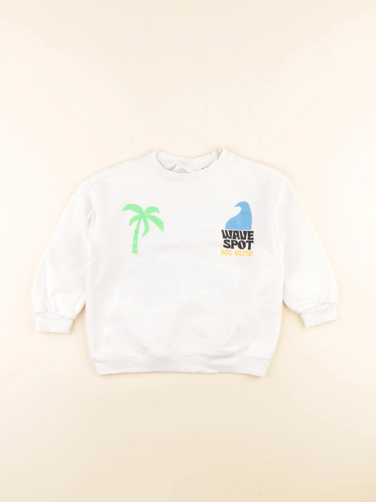 Zara - sweat imprimé au dos blanc - 3 ans