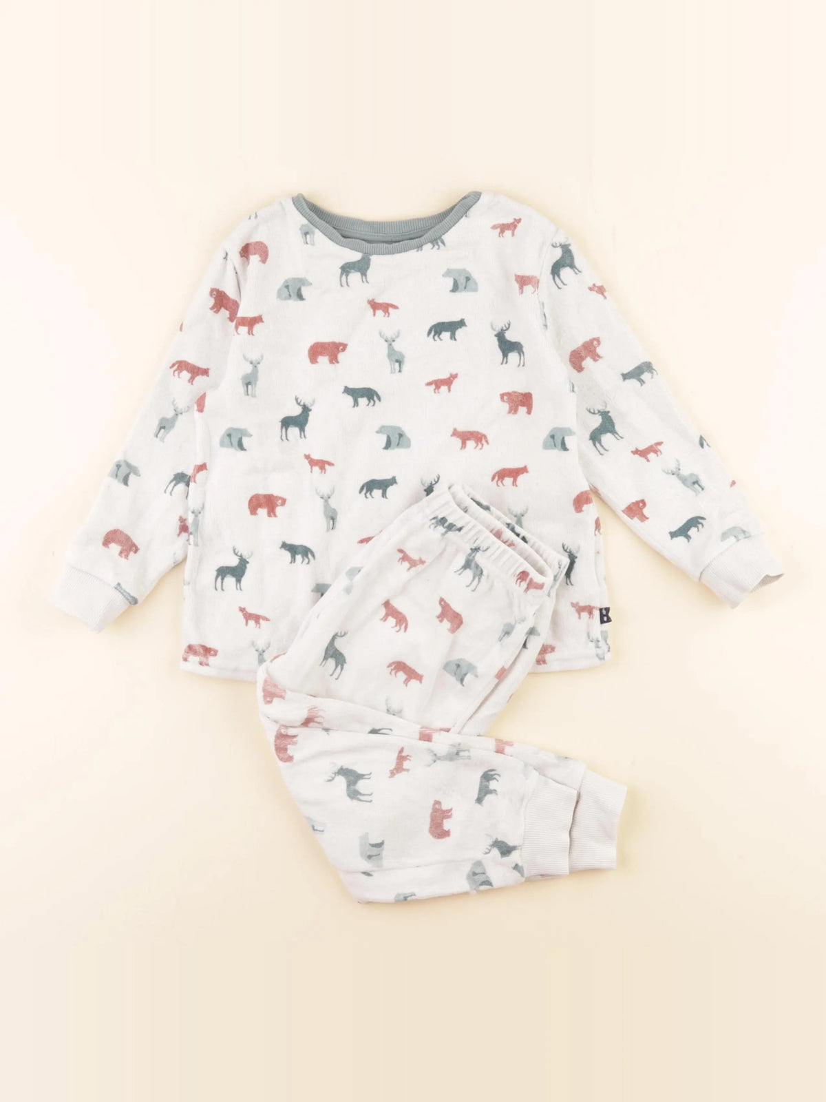 Okaidi - pyjama velours blanc - 3 ans