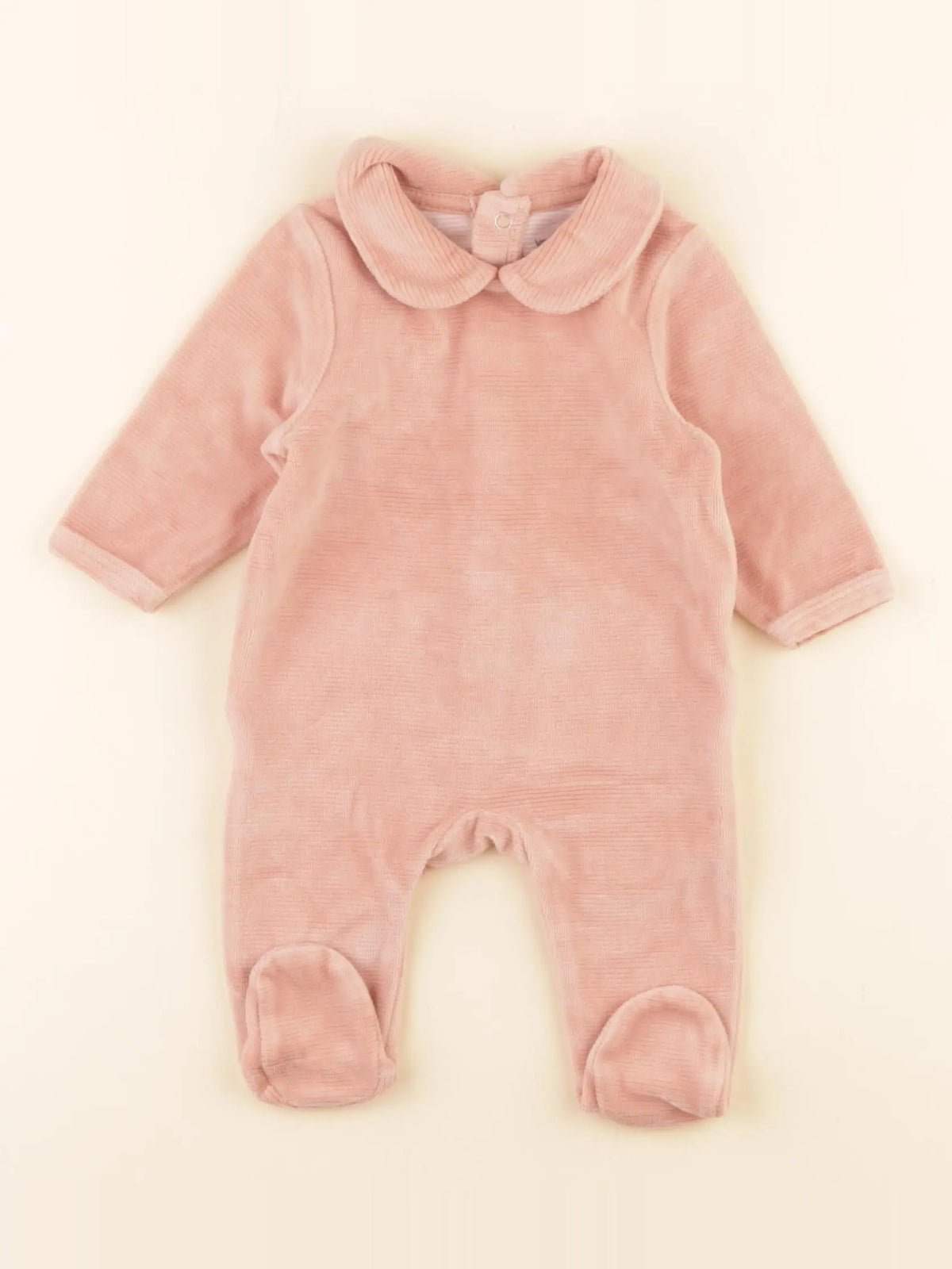 Vertbaudet - pyjama velours rose - 1 mois