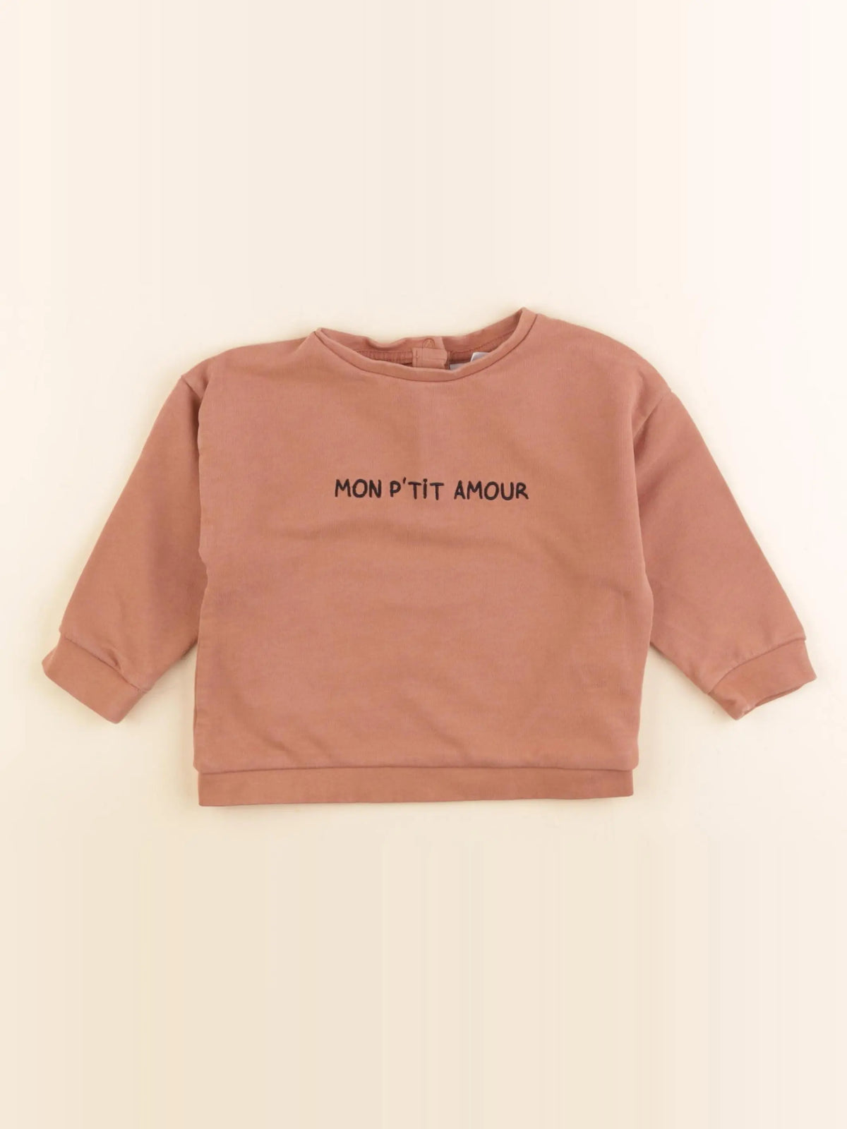 Vertbaudet - sweat marron - 18 mois