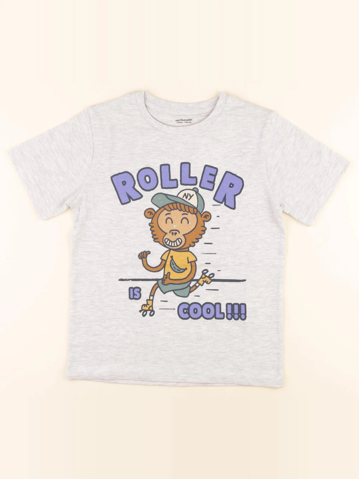 Vertbaudet - tee-shirt gris - 10 ans