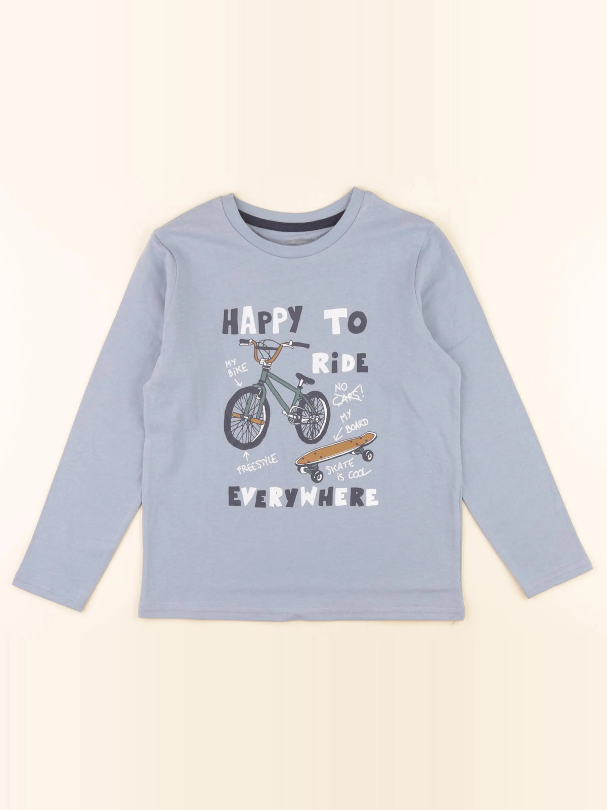 Vertbaudet - tee-shirt bleu - 8 ans