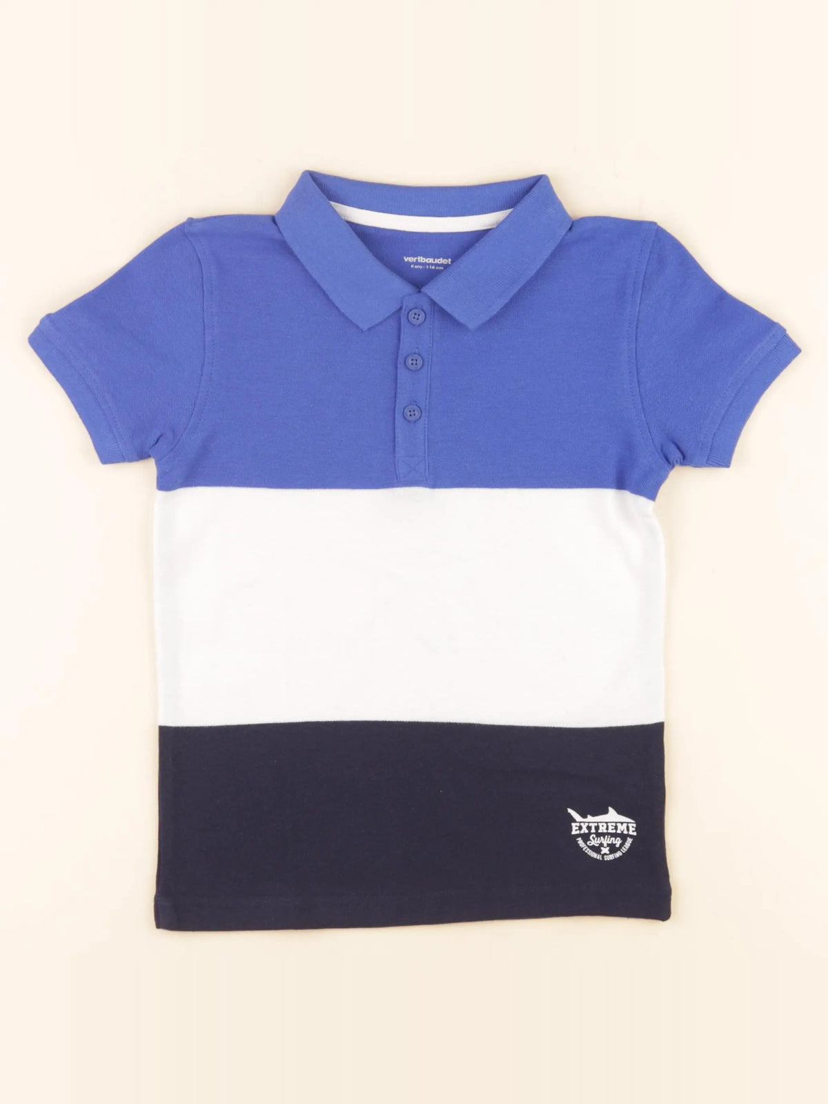 Vertbaudet - polo bleu - 6 ans