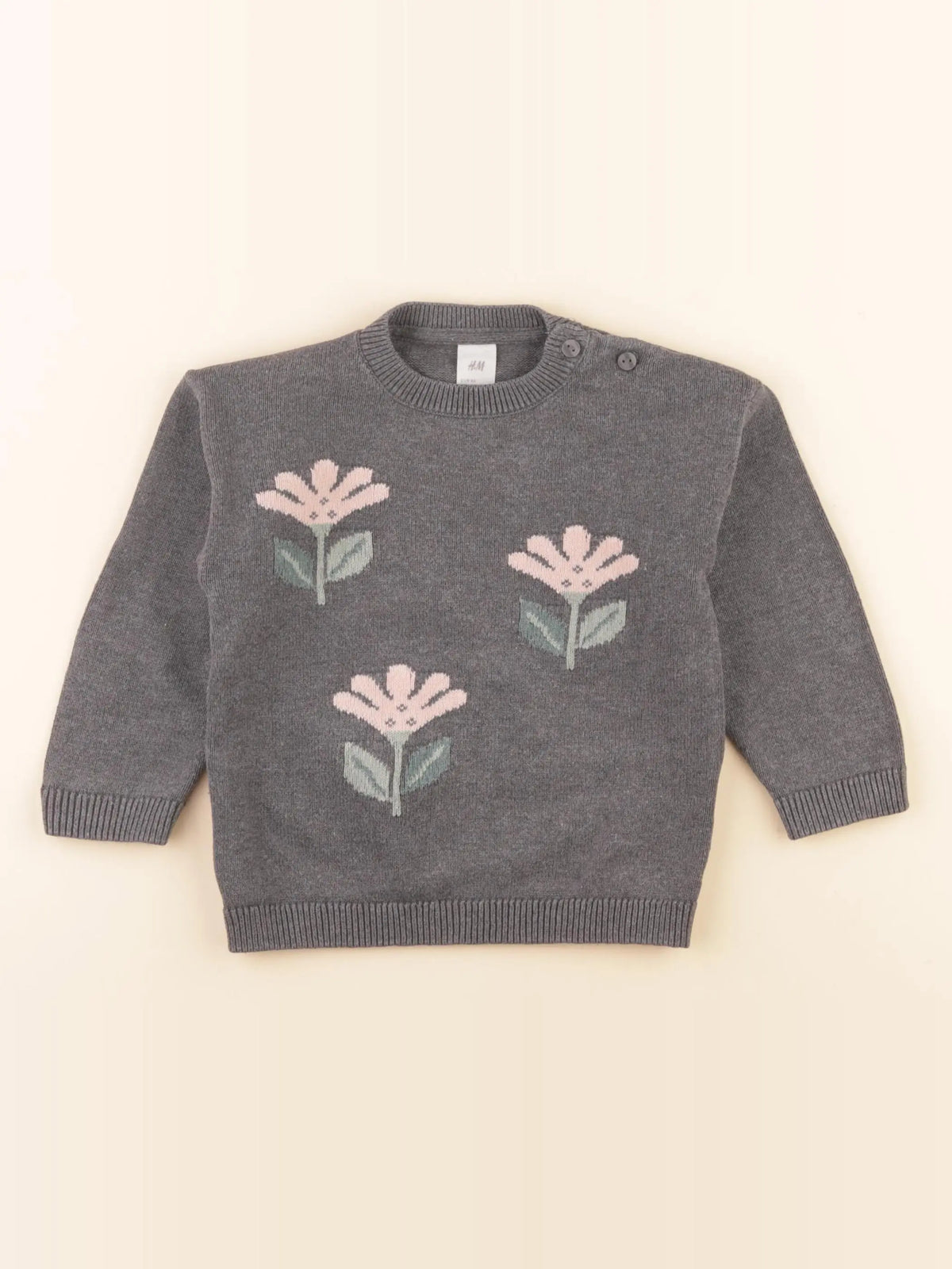 H&M - pull gris - 12/18 mois