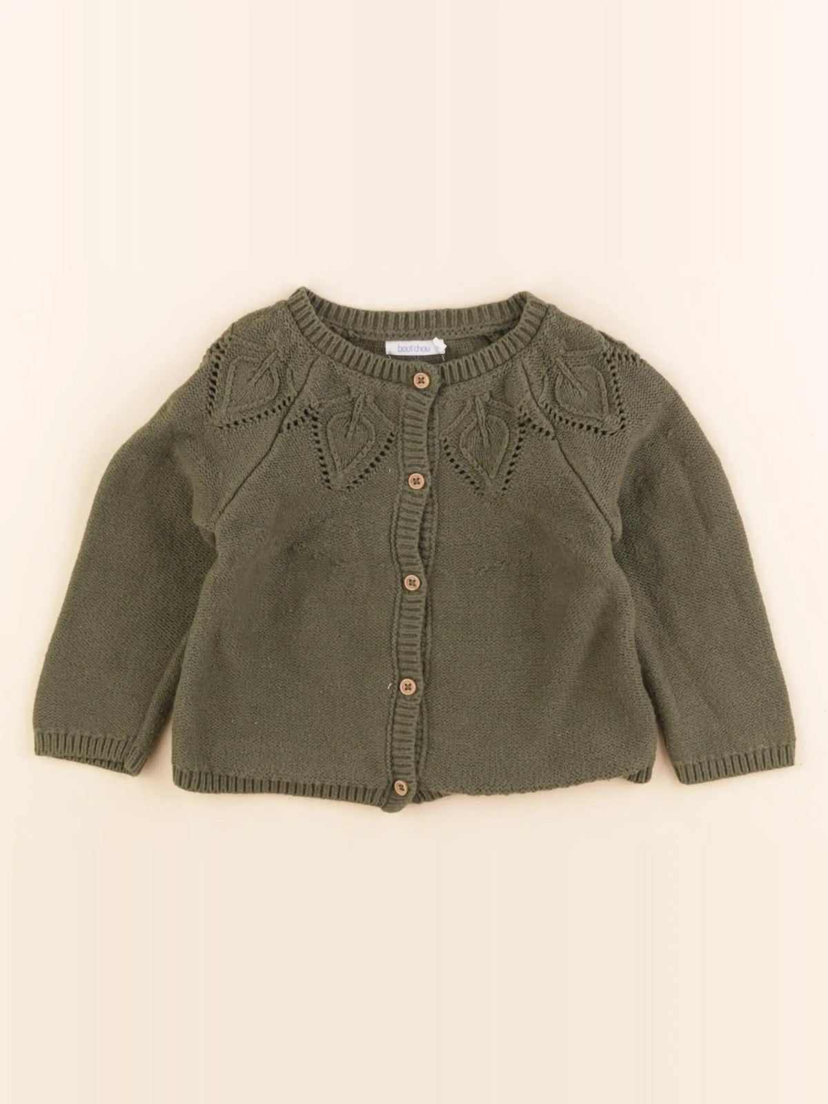 Boutchou - gilet vert - 12 mois