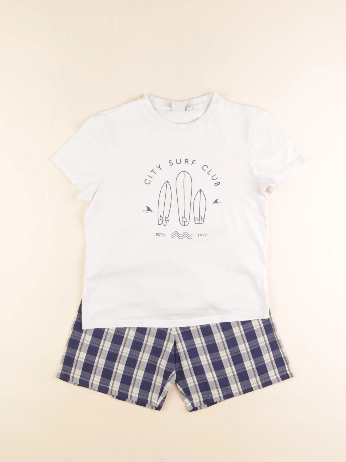 Cyrillus - pyjama coton bleu, blanc - 8 ans